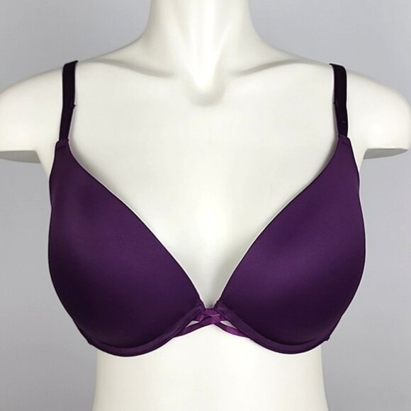 ⭐️2/ $40⭐️ La SENZA Obsession Dark Plum Purple Push Up Underwire Lace Bra 38D - Picture 5 of 14